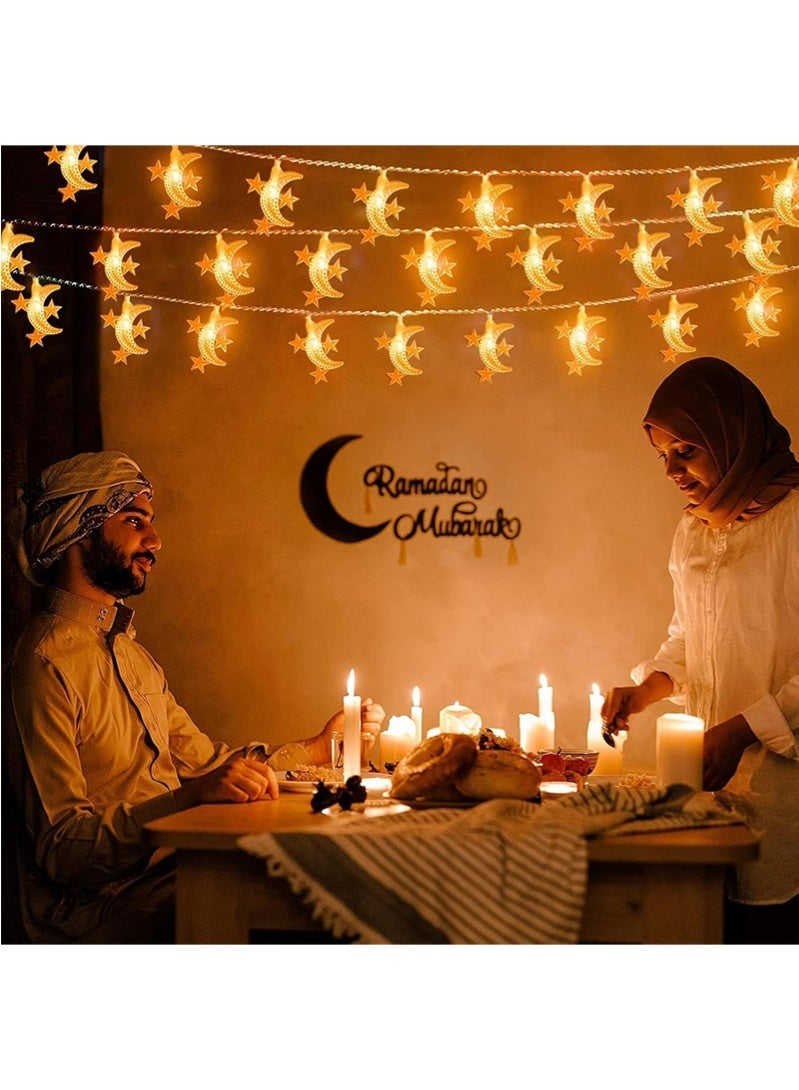 Topyich Ramadan Decorations, Ramadan Lights, 10M LED Ramadan Hanging Decorations for Home(Star and Moon Shaped) - Image 4